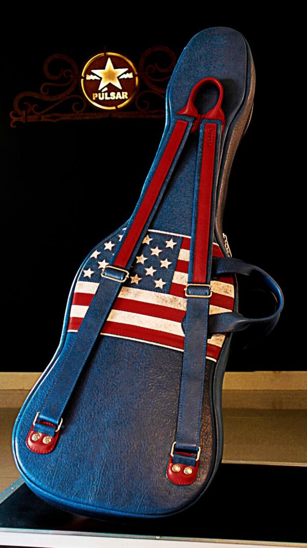 Funda de cuero para guitarra electrica - Bandera EEUU - Imagen 3