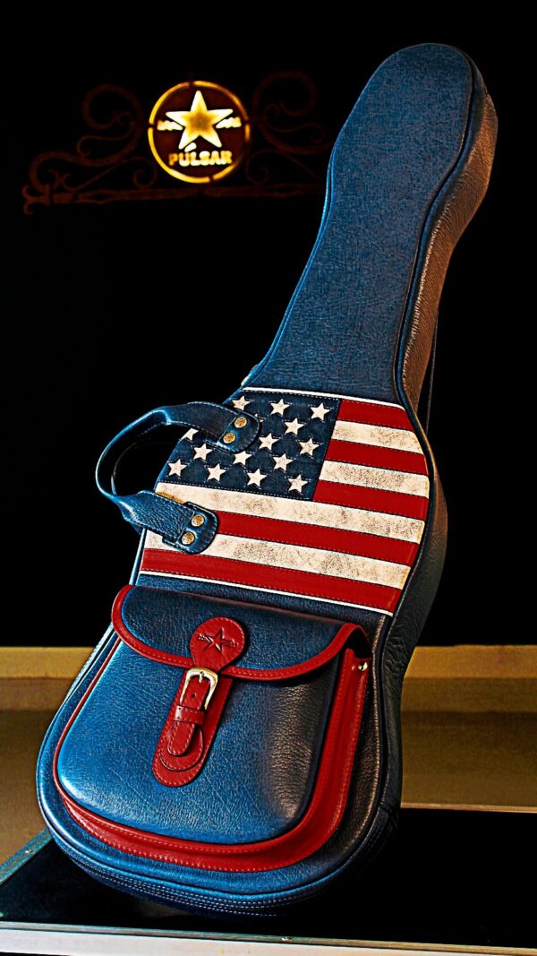 Funda de cuero para guitarra electrica - Bandera EEUU - Imagen 2